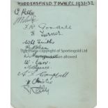 HUDDERSFIELD 1931-32 Autograph album page containing 12 Huddersfield Town signatures, 1931-32,