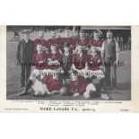 THIRD LANARK Black & white team group postcard with coloured red shirts 1906/7. Issued by Maclure