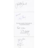 RUGBY AUTOGRAPHS 20 5" x 3" index cards signed by former internationals. Including Spencer, Catt,