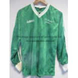 PAT JENNINGS Green shirt worn by Tony Galvin when playing in the Pat Jennings Testimonial game, 3/