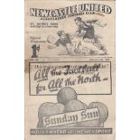 NEWCASTLE - COVENTRY 1939 Newcastle home programme v Coventry, 4/2/1939, fold, small tape over