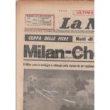 1966 FAIRS CUP AC Milan v Chelsea played 9 February 1966 at the San Siro, Milan. Rare evening