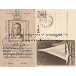 1936 BERLIN OLYMPICS Three items: An I.D. card issued to a British citizen, likely to be an official