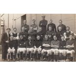 SWINDON TOWN Black & white team group postcard 1911/12. Issued by Protheroe. Generally good