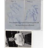 FULHAM AUTOGRAPHS 1950'S Two album sheets with 15 autographs including Bacuzzi, Bob Thomas, Kelly,