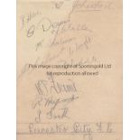 LEICESTER CITY 1930s Autograph album page with 11 Leicester City autographs in pencil, late 1930s,