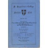 ST. AUGUSTINE'S COLLEGE FC Membership card for 1894/5. Good