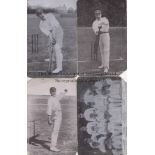 YORKSHIRE CRICKET Four b/w postcards issued by Hawkins of Brighton crica 1905 including a team