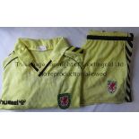 WALES Possible match worn shirt used 1987-90 yellow with yellow and black chevrons on the long