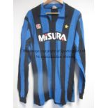 INTER MILAN SHIRT Inter Milan shirt exchanged with Tony Galvin at the Ossie Ardiles Testimonial