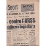 1968 UEFA EURO Semi Final Yugoslavia v England / Italy v Soviet Union (USSR) played 5 June 1968 in