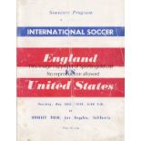 1959 UNITED STATES v ENGLAND Friendly played 28 May 1959 at Wrigley Field, Los Angeles,