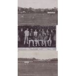 CRICKET Three b/w postcards from the early 1900's: Somerset team group circa 1904 issued by