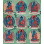 TIBETAN SCHOOL THANGKA: ONE HUNDRED BUDDHAS