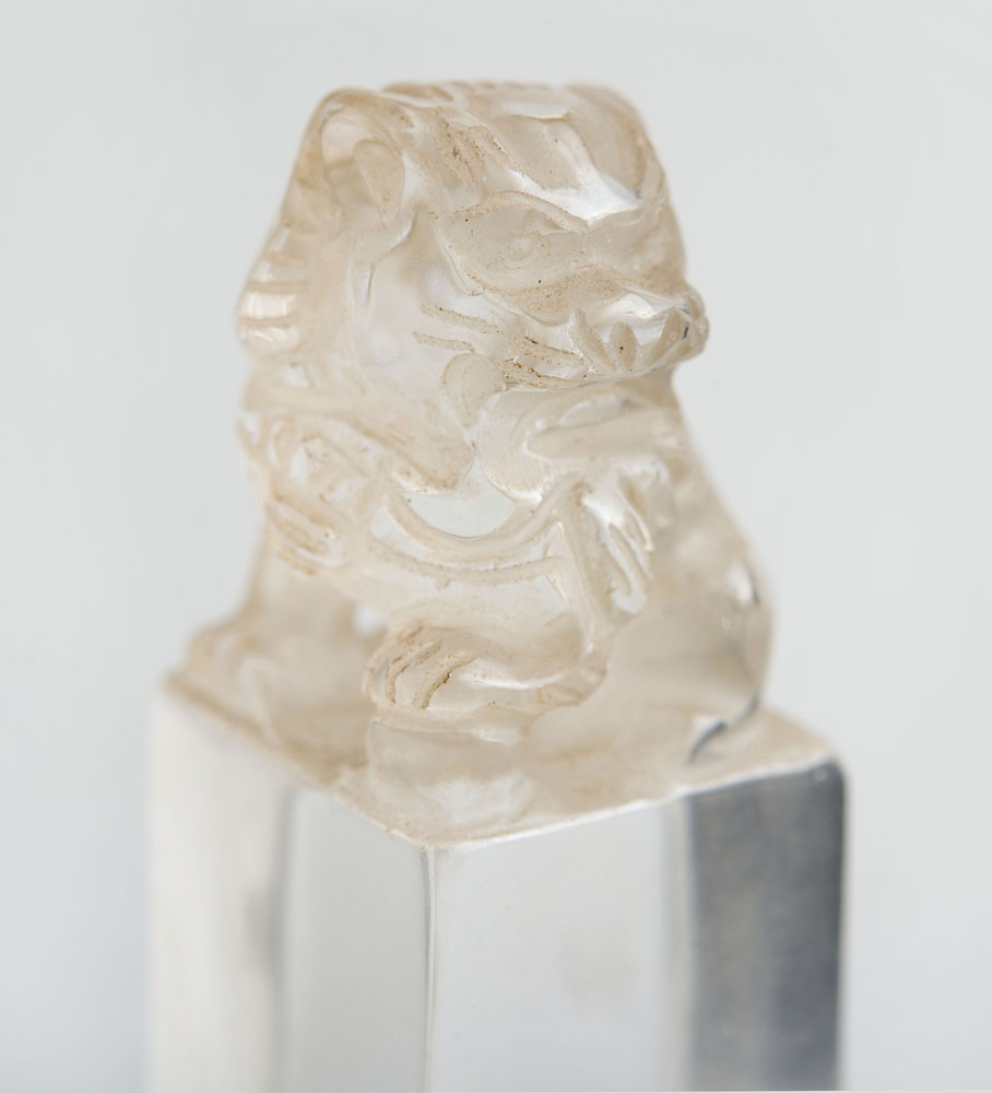 CHINESE CARVED ROCK CRYSTAL CHOP BLOCK - Image 4 of 4