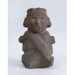 COSTA RICAN CARVED STONE FIGURE OF A MALE