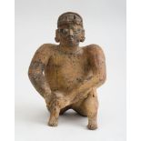 NAYARIT PROTOCLASSICAL POTTERY SEATED MALE FIGURE