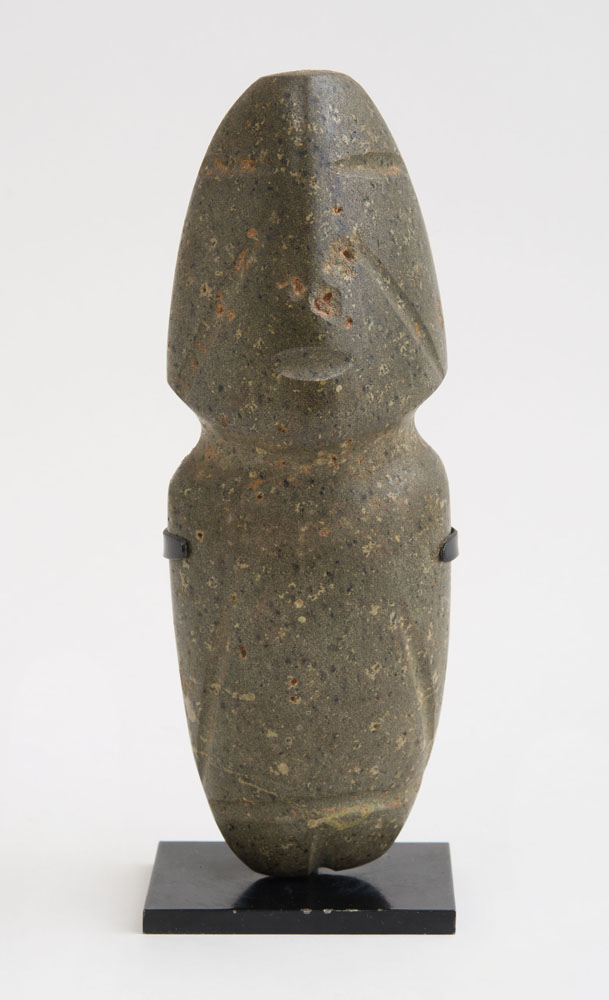 MEZCALA LATE PRECLASSICAL DARK GREEN STONE FIGURE - Image 4 of 4