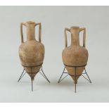 TWO CYPRIOT TAN CLAY AMPHORA