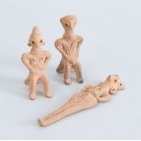 GROUP OF THREE ANCIENT CYPRIOT TERRACOTTA FIGURES
