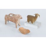 GROUP OF THREE TERRACOTTA ANIMALS