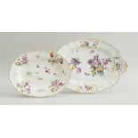 MEISSEN PORCELAIN TWO-HANDLED PLATTER AND A VIENNA PORCELAIN PLATTER