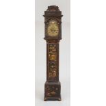 GEORGE III JAPANNED TALL CASE CLOCK