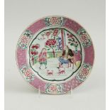 CHINESE EXPORT FAMILLE ROSE PORCELAIN PLATE, FOR THE EUROPEAN MARKET