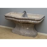 CONTINENTAL ROCOCO STYLE CARVED MARBLE FOUNTAIN
