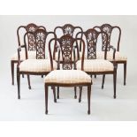 SET OF SIX GEORGE III CARVED MAHOGANY DINING CHAIRS