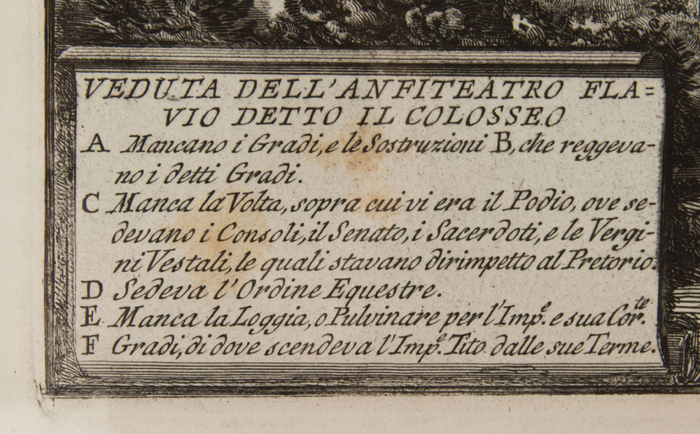 FRANCESCO PIRANESI (1758-1810): VEDUTA DELL' ANFITEATRO FLAVIO DETTO IL COLOSSEO - Image 2 of 5