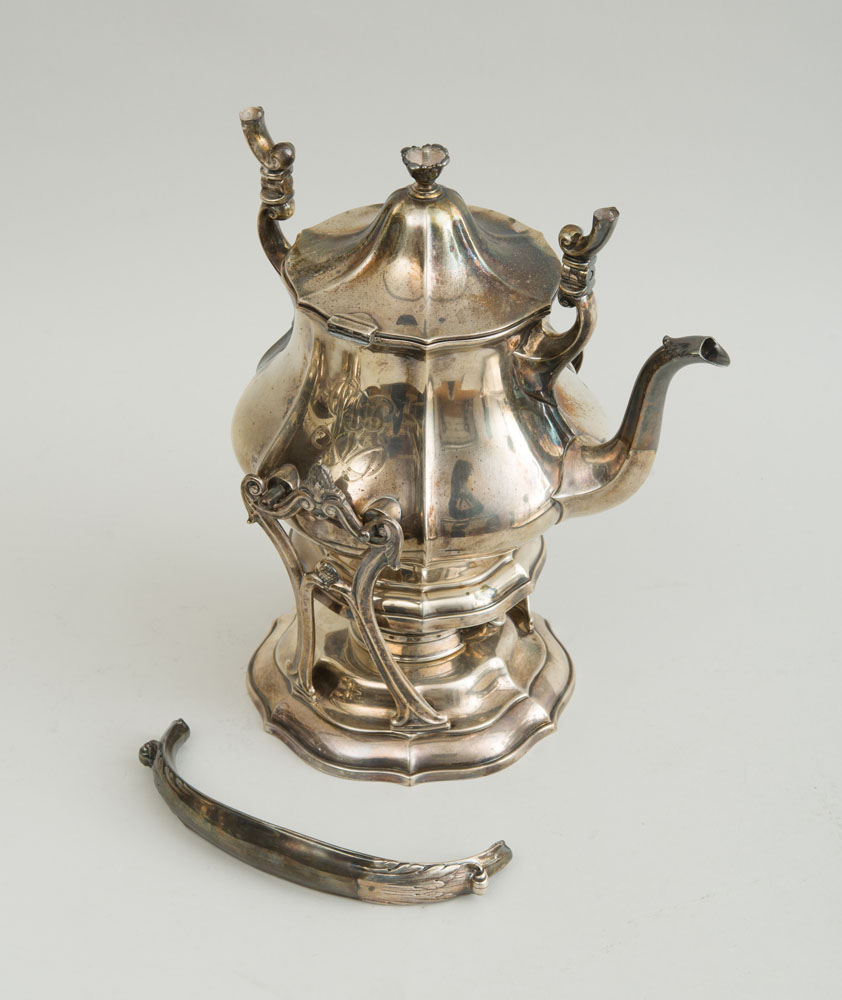 GORHAM MFG. MONOGRAMMED SILVER NINE-PIECE TEA AND COFFEE SERVICE AND MATCHING TWO-HANDLED TRAY - Image 27 of 39