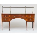 GEORGE III INLAID MAHOGANY BOW-FRONTED SIDEBOARD