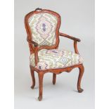 ITALIAN ROCOCO PAINTED FAUTEUIL EN CABRIOLET