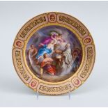 FINE VIENNA HAND-PAINTED PORCELAIN SOUP PLATE, OPPERUNG DER IPPIGENIA