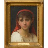 LÉON JEAN BASILE PERRAULT (1832-1908): PORTRAIT OF A GIRL IN A RED HEADSCARF