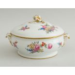 CONTINENTAL PORCELAIN TWO-HANDLED TUREEN AND COVER