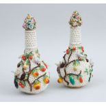 PAIR OF MEISSEN PORCELAIN BOTTLE VASES AND COVERS