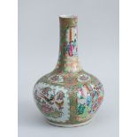 CANTON ROSE MEDALLION PORCELAIN BOTTLE VASE