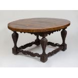 ITALIAN BAROQUE WALNUT AND FRUITWOOD MARQUETRY TABLE TOP