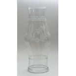 TALL ETCHED GLASS BALUSTER-SHAPED HURRICANE SHADE