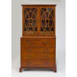 GEORGE III MAHOGANY SECRETARY BOOKCASE