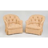 PAIR OF TUFTED UPHOLSTERED TUB CHAIRS, DESIGNED BY PARISH HADLEY