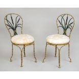 PAIR OF PAINTED METAL "CAT TAIL" CHAIRS