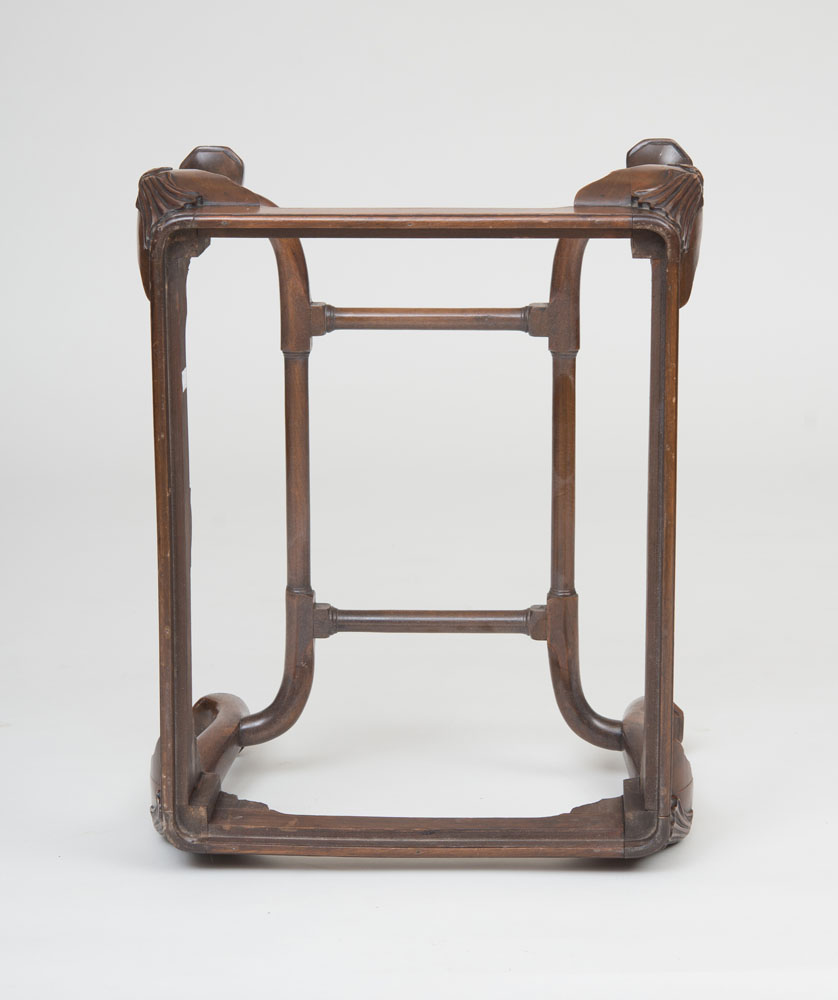 PAIR OF GEORGE III STYLE CARVED MAHOGANY STOOLS, 20TH CENTURY - Image 3 of 4