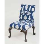 GEORGE III CARVED MAHOGANY SIDE CHAIR