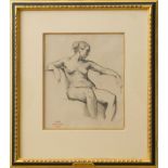 HENRI LÉOPOLD LÉVY (1840-1904): SEATED FEMALE NUDE