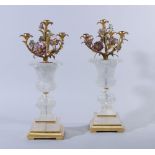 PAIR OF LOUIS XVI STYLE GILT-METAL FOUR-LIGHT CANDELABRA