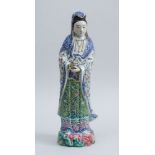 CHINESE FAMILLE ROSE PORCELAIN FIGURE OF KWAN YIN