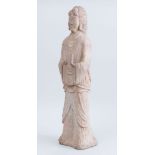 NORTHERN CHINESE HAND-CARVED LIMESTONE PRINCESS